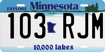 MN license plate 103RJM
