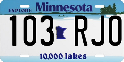 MN license plate 103RJO