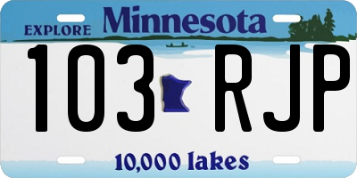 MN license plate 103RJP
