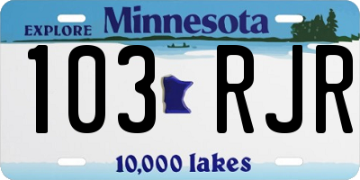 MN license plate 103RJR