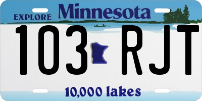 MN license plate 103RJT