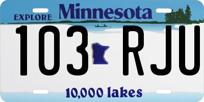 MN license plate 103RJU