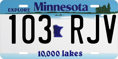 MN license plate 103RJV