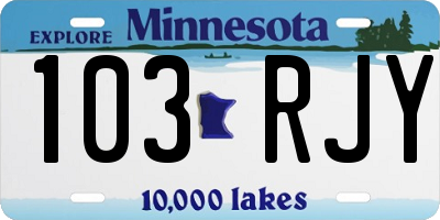 MN license plate 103RJY