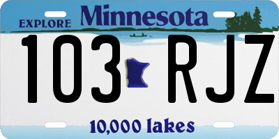 MN license plate 103RJZ