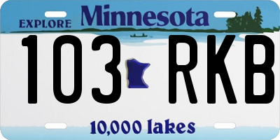 MN license plate 103RKB