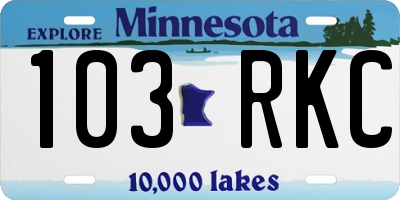 MN license plate 103RKC
