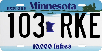 MN license plate 103RKE