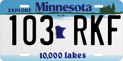 MN license plate 103RKF