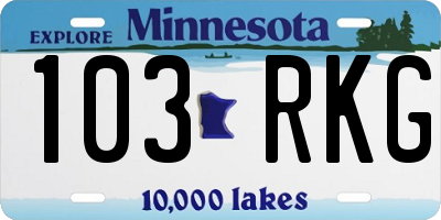 MN license plate 103RKG