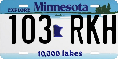 MN license plate 103RKH