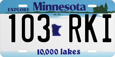 MN license plate 103RKI