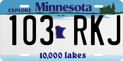 MN license plate 103RKJ