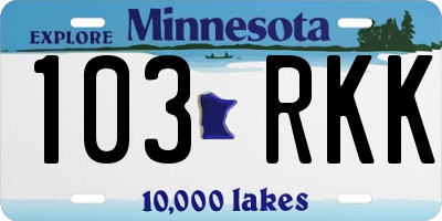 MN license plate 103RKK