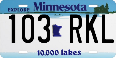 MN license plate 103RKL