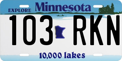 MN license plate 103RKN