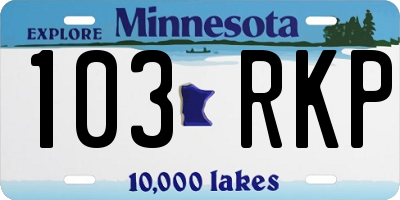 MN license plate 103RKP