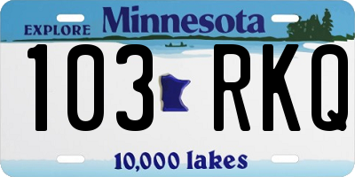 MN license plate 103RKQ