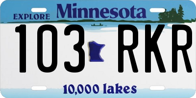 MN license plate 103RKR