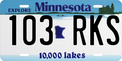 MN license plate 103RKS