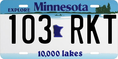 MN license plate 103RKT