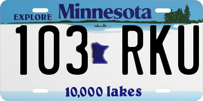 MN license plate 103RKU