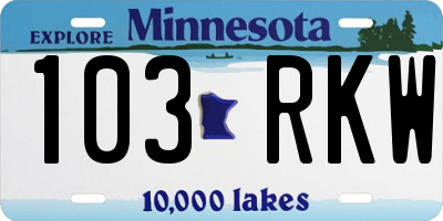 MN license plate 103RKW