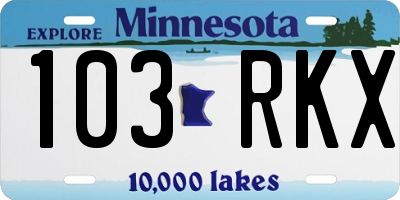 MN license plate 103RKX