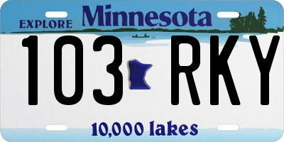 MN license plate 103RKY