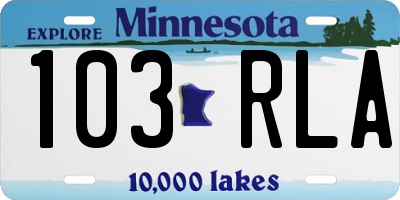MN license plate 103RLA