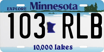 MN license plate 103RLB