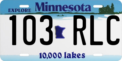 MN license plate 103RLC