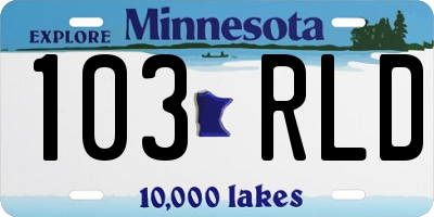 MN license plate 103RLD