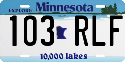 MN license plate 103RLF