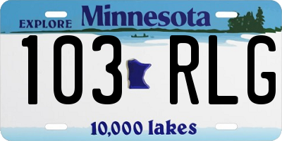 MN license plate 103RLG