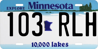 MN license plate 103RLH