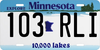MN license plate 103RLI
