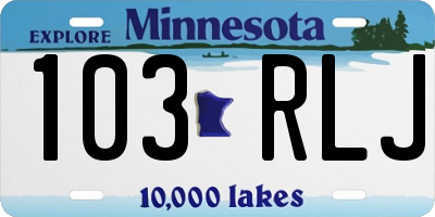 MN license plate 103RLJ