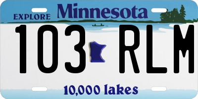 MN license plate 103RLM