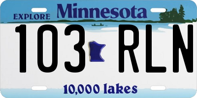 MN license plate 103RLN