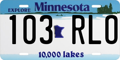 MN license plate 103RLO