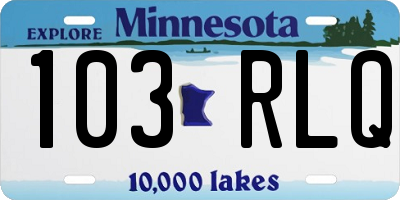 MN license plate 103RLQ