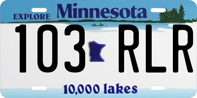 MN license plate 103RLR