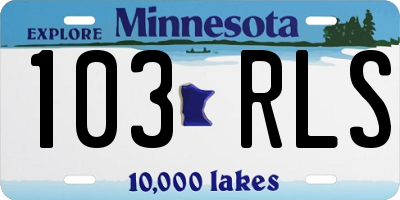 MN license plate 103RLS