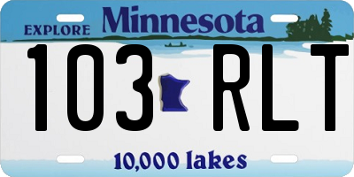 MN license plate 103RLT