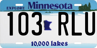 MN license plate 103RLU