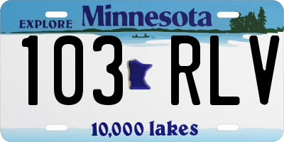 MN license plate 103RLV