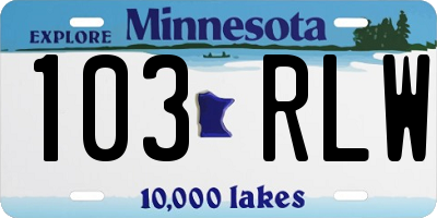 MN license plate 103RLW