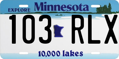 MN license plate 103RLX