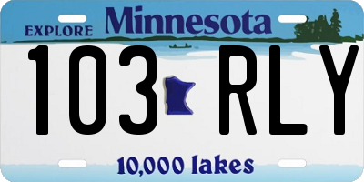 MN license plate 103RLY